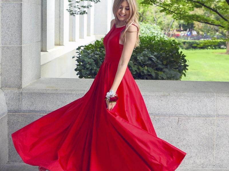 Classic red evening gown
